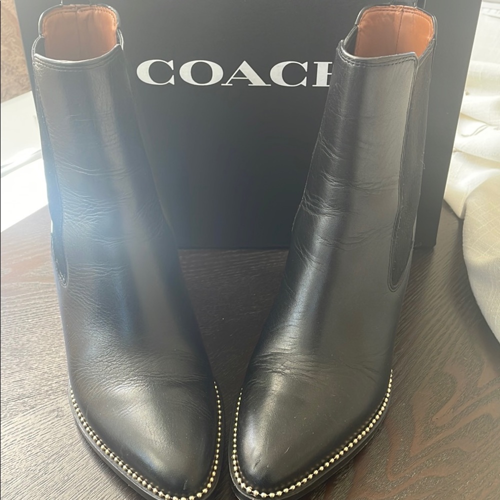 Coach Black Leather Bootie
